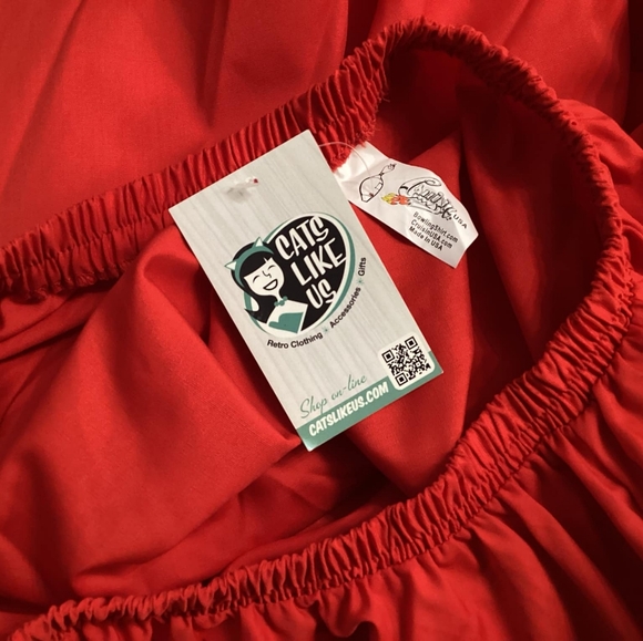 Cats Like Us Cruisin USA Red Full Circle Skirt - Picture 4 of 4